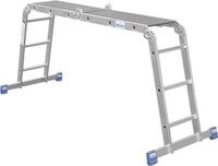 Krause Aluminium-Gelenkleiter, 4 x 3 Sprossen (300 mm tief), SpeedMatic-System, 2