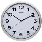 Funk Wanduhr Maul MAULstep, silber, f&uuml;r Innen, schwarze arabische Ziffern,