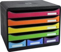 Exacompta STOREBOX Iderama Regenbogen, 7 offene Schubladen A4+ quer, 27 cm tief,