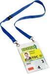 Namensschilder A6 mit Textilband duo, 10 St&uuml;ck, dunkelblau