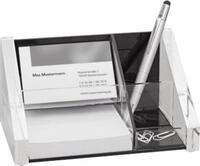 Wedo Tischorganizer, glasklares Acryl, 1 Stiftfach, 2 Sammel und 1 Notizzettelfach