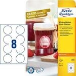 AVERY&reg; Zweckform Klebeetiketten, blanko, &Oslash; 65 mm, rund, f&uuml;r alle Drucker, wei&szlig;