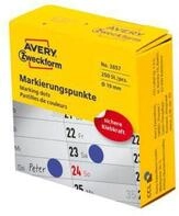 Avery Zweckform Markierungspunkte Spenderbox, permanent haftend, Dm. 19 mm, blau