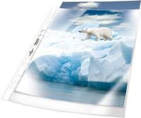 Durable Prospekth&uuml;llen Premium, DIN A4, oben offen, 100 St&uuml;ck, genarbt, transparent