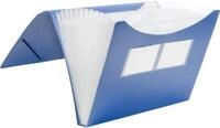FolderSys F&auml;chermappe, 12 F&auml;cher, A4-Format, Spanngummi-Verschluss, blau
