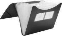 FolderSys F&auml;chermappe, 12 F&auml;cher, A4-Format, Spanngummi-Verschluss, schwarz