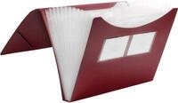 FolderSys F&auml;chermappe, 12 F&auml;cher, A4-Format, Spanngummi-Verschluss, rot