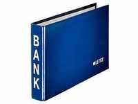 LEITZ® Bank-Ordner, A6 quer, Material: Karton PP-kaschiert, blau