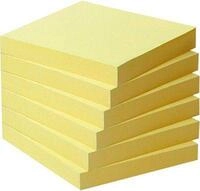 Post-it&reg; Haftnotizen, Recycling-Papier, 76 mm x 76 mm, 6 x 100 Blatt, gelb