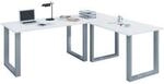 Eckschreibtisch, Winkel 90&deg;, B&uuml;gelfu&szlig;, B 1300 x T 500/1300 x H 760 mm,
