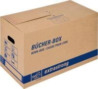 Transportbox B&uuml;cher-Box, besonders stabil, verst&auml;rkte Tragegriffe, doppelter...