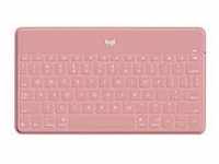 Logitech Keys-To-Go - Tastatur - Bluetooth - AZERTY - Französisch - Blush Pink