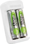 Akkuladeger&auml;t f&uuml;r Batterien Ansmann Basic II, 1-2x AA/AAA, inkl. USB-Kabel, inkl. 2