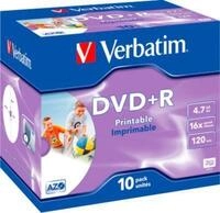 Verbatim&reg; DVD+R, bis 16fach, 4,7 GB/120 min, 10 JewelCases