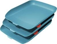 Leitz&reg; Briefkorb Cosy, 3er Set, f&uuml;r A4-Dokumente, stapelbar, blau