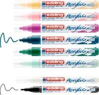Acrylmarker edding, 8er Set, geeignet f&uuml;r viele Oberfl&auml;chen, Rundspitze, diverse