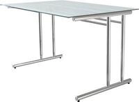 Schreibtisch Toledo, h&ouml;henverstellbar, C-Fu&szlig;, Glasplatte, B 1200 x T 800 mm