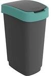 Abfalleimer Rotho TWIST, 50 l, 2 &Ouml;ffnungsm&ouml;glichkeiten, Kunststoff, gr&uuml;n