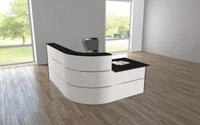 Theke Cento 4, 1 gerade Theke mit 1 Eckelement und 1 geradem Tisch, mit Seitenblenden