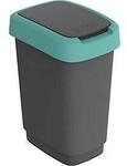 Abfalleimer Rotho TWIST, 10 l, 2 &Ouml;ffnungsm&ouml;glichkeiten, Kunststoff, gr&uuml;n