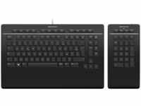 3Dconnexion Keyboard Pro with Numpad - Tastatur und Nummernfeld - USB - AZERTY -