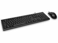 Inter-Tech KM-3149R - Tastatur-und-Maus-Set - USB - QWERTY - US/Russisch - Schwarz