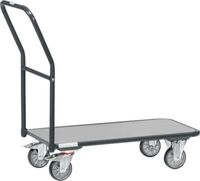 FETRA Magazinwagen, mit Holzplattform, L 850 x B 450 mm, bis 250 kg, Stahlrohr, grau
