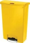 Tretabfalleimer Slim Jim&reg;, Kunststoff, Fassungsverm&ouml;gen 90 Liter, mit Rollen, gelb