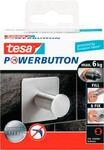tesa Powerbutton Haken Classic, Edelstahl, eckig