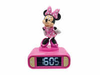 LEXIBOOK Disney Minnie Wecker mit 3D Nachtlicht-Figur und besonderen...