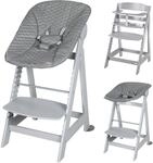 Roba Treppenhochstuhl, Set 2in1 Stone gesteppt Born Up 'Luxe' 4176371