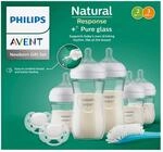 Philips Avent 8-tlg. Babyflaschen-Set, Natural Response, Glas, ab Geburt