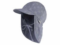 Sterntaler Schirmmütze mit Nackenschutz Musselin graublau