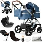 Bergsteiger Kinderwagen Nizza + Babyschale + Isofix-Station blau 4192744