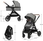 Kinderkraft Kombikinderwagen Trio-Set ESME PRO 3in1 inkl. Babyschale MINK PRO 2...