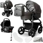 Bergsteiger Kinderwagen Capri + Babyschale + Isofix-Station grau 4194245