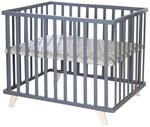 Roba Laufgitter 75x100 cm mit Holzf&uuml;&szlig;en Greyish gesteppt 'Luxe' 4174690