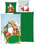 Baby Best Flanell Wende-Bettw&auml;sche Weihnachtsmann & Co. KG 80x80 / 135x200 cm