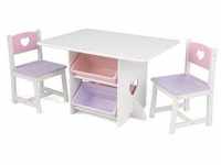 KidKraft® Tisch- und Stuhlset Herzchen weiß / rosa 26913