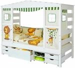 Ticaa Hausbett mit Bettkasten "Safari " Kiefer Wei&szlig; 4183337