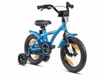 PROMETHEUS BICYCLES® HAWK Kinderfahrrad 14 , Blau-Schwarz mit Stützrädern