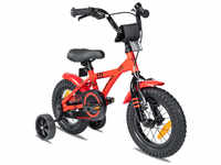 PROMETHEUS BICYCLES® RED HAWK Kinderfahrrad 12 in Rot und Schwarz ab 3 Jahre mit
