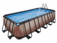 EXIT Wood Pool 540x250x122cm mit Sandfilterpumpe, braun