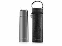 miniland Thermosflasche deluxe thermos mit Isoliertasche silber 500ml