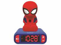 LEXIBOOK Spider-Man Wecker mit 3D Nachtlicht-Figur