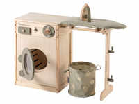 howa® Kinderwaschmaschine aus Holz mit Wäscheleine, Bügelbrett, Wäschekorb...