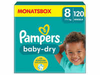 Pampers Baby-Dry Windeln, Gr. 8, 17+kg, Monatsbox (1 x 120 Windeln)...