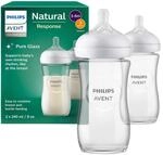 Philips Avent 2er-Pack Babyflasche Natural Response, Glas, 240ml, ab 1M