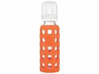 Lifefactory 17035, lifefactory Babyflasche aus Glas in papaya 250 ml orange
