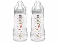MAM Babyflasche Easy Active™ 330 ml, Weltall grau im Doppelpack